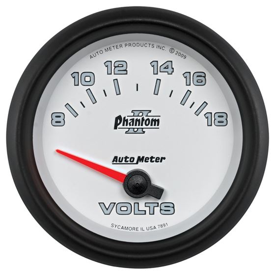 AutoMeter Phantom II 2-5/8in 18V Electric Voltmete
