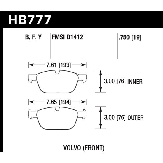 Hawk Performance HPS 5.0 Brake Pads (HB777B.750)