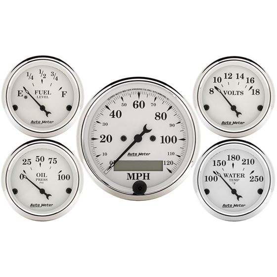 AutoMeter Old Tyme White 5 Piece Kit  In-Dash(1602