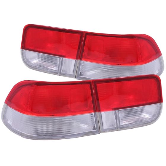 ANZO 1996-2000 Honda Civic Taillights Red/Clear -