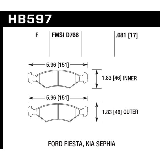 Hawk Performance HPS Brake Pads (HB597F.681)