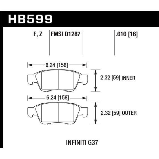 Hawk Performance HPS Brake Pads (HB599F.616)