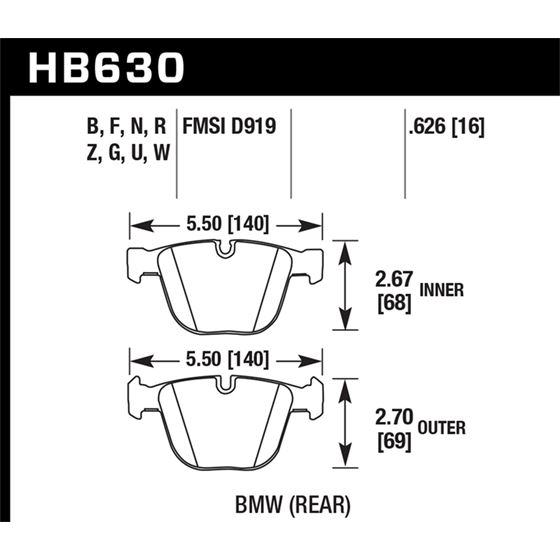 Hawk Performance DTC-70 Brake Pads (HB630U.626)