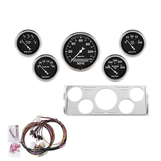 Autometer 5 Gauge Dash Kit - Old Tyme Black for 40