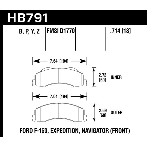 Hawk Performance HPS 5.0 Brake Pads (HB791B.714)