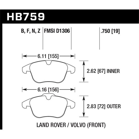 Hawk Performance HPS Brake Pads (HB759F.750)