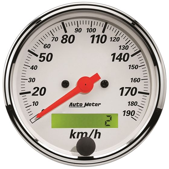AutoMeter Arctic White 3-1/8in 190KM/H Electronic