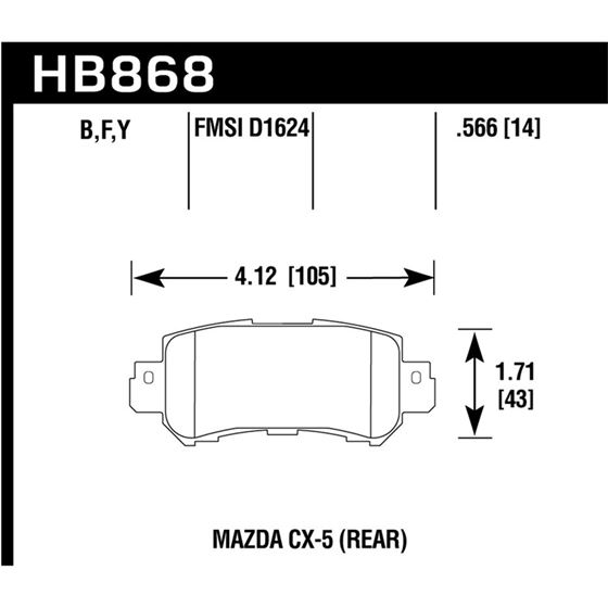 Hawk Performance HPS 5.0 Brake Pads (HB868B.566)