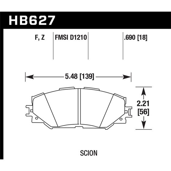 Hawk Performance HPS 5.0 Brake Pads (HB627B.690)