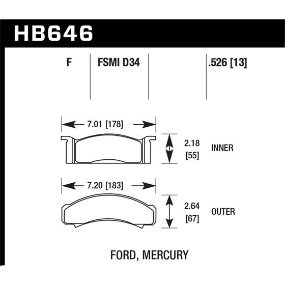 Hawk Performance HPS Brake Pads (HB646F.526)