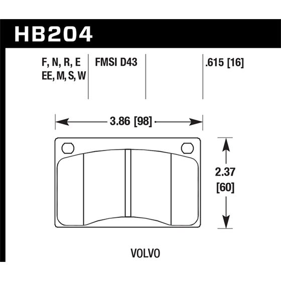 Hawk Performance HPS Brake Pads (HB204F.615)