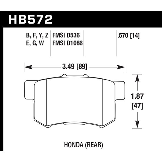 Hawk Performance HPS Brake Pads (HB572F.570)