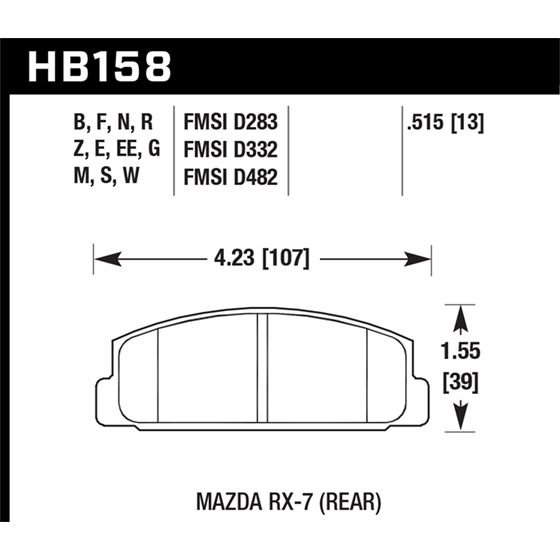 Hawk Performance HPS Brake Pads (HB158F.515)