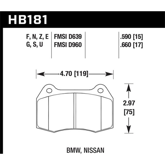 Hawk Performance Blue 9012 Brake Pads (HB181E.660)