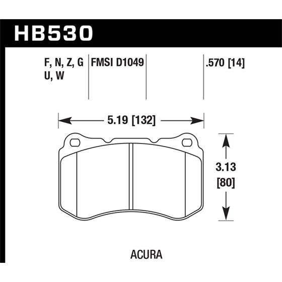 Hawk Performance DTC-60 Brake Pads (HB530G.570)