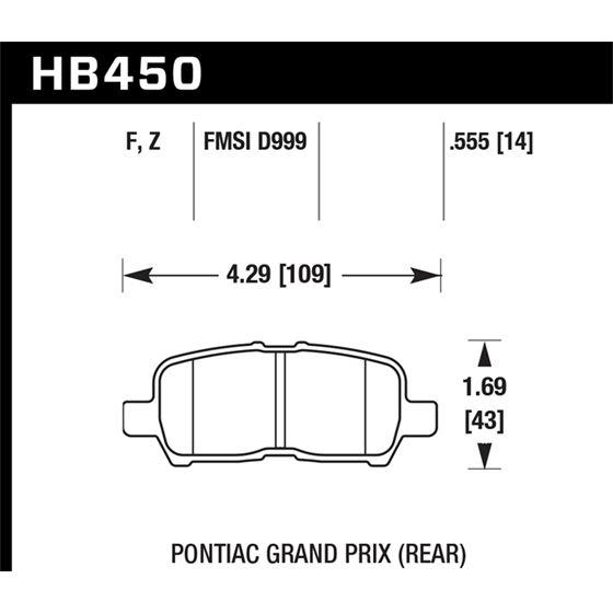 Hawk Performance Performance Ceramic Brake Pads (H