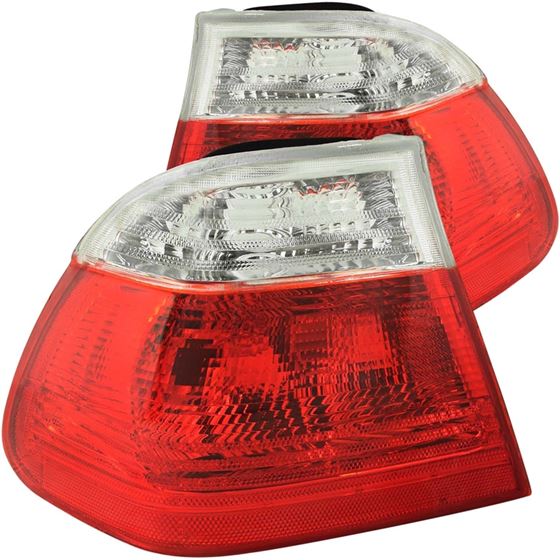 ANZO 1999-2001 BMW 3 Series E46 Taillights Red/Cle