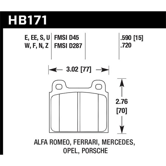Hawk Performance HP Plus Brake Pads (HB171N.590)