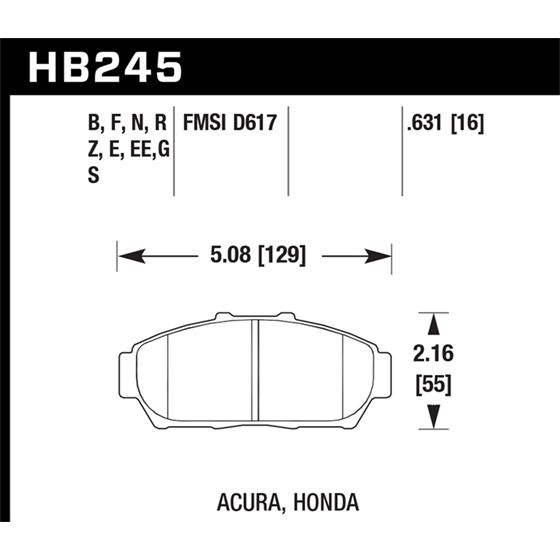 Hawk Performance HPS 5.0 Brake Pads (HB245B.631)