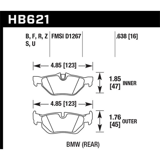 Hawk Performance HT-10 Brake Pads (HB621S.638)