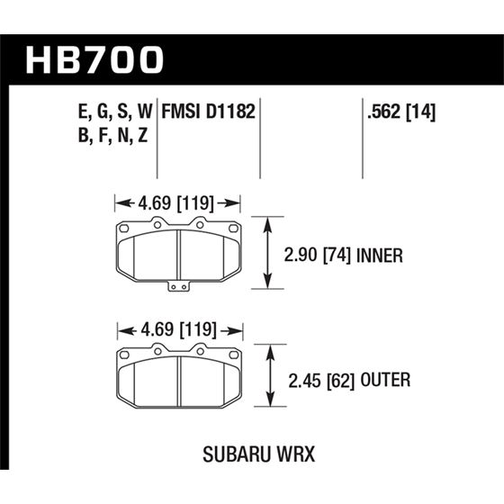 Hawk Performance HPS 5.0 Brake Pads (HB700B.562)