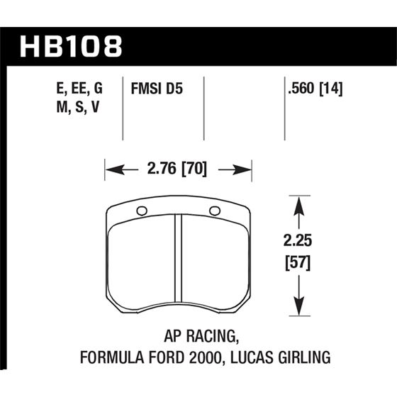 Hawk Performance HPS 5.0 Brake Pads (HB180B.560)