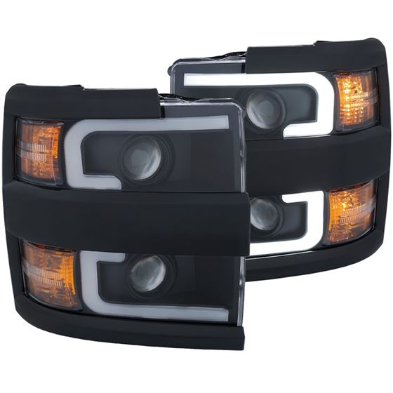 Projector Headlights With Plank Style Design Black