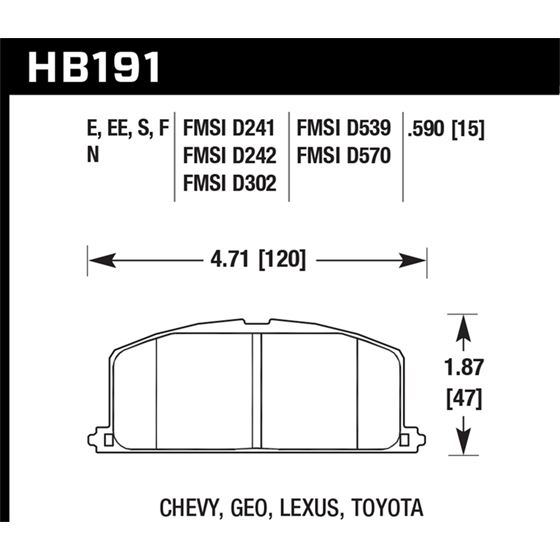 Hawk Performance HP Plus Brake Pads (HB191N.590)