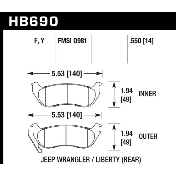 Hawk Performance HPS Brake Pads (HB690F.550)