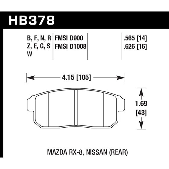 Hawk Performance HPS Brake Pads (HB378F.565)