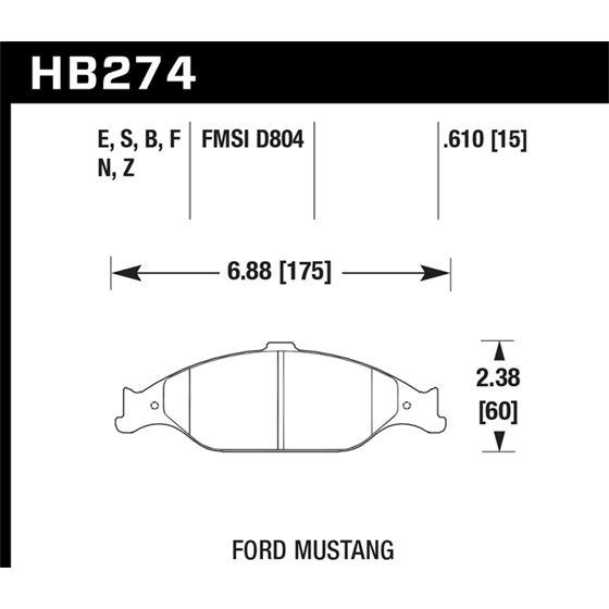 Hawk Performance HPS 5.0 Brake Pads (HB274B.610)