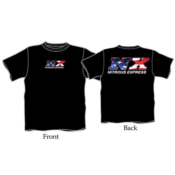 Nitrous Express Black T-Shirt with American Flag N