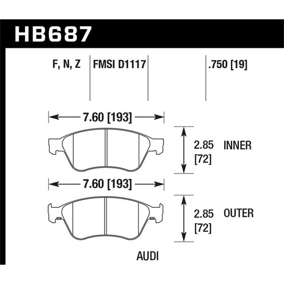 Hawk Performance HPS 5.0 Brake Pads (HB687B.750)