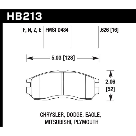 Hawk Performance Performance Ceramic Brake Pads (H