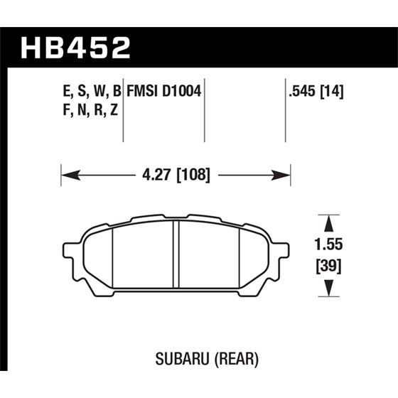 Hawk Performance HPS Brake Pads (HB452F.545)