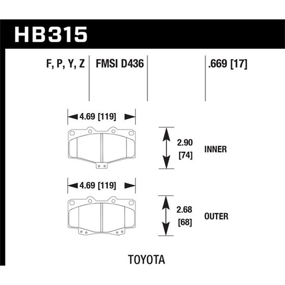 Hawk Performance HPS 5.0 Brake Pads (HB315B.669)