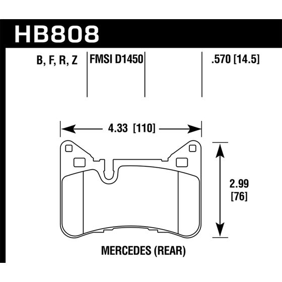 Hawk Performance HPS Brake Pads (HB808F.570)