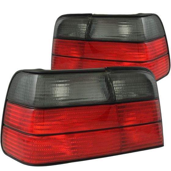 ANZO 1992-1998 BMW 3 Series E36 Taillights Red/Smo