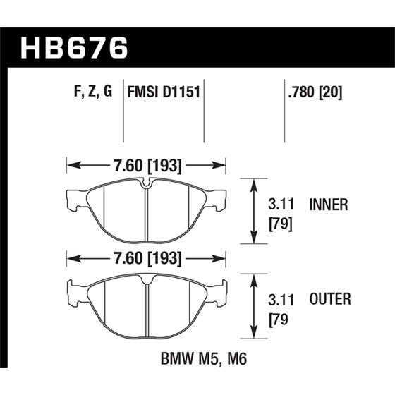 Hawk Performance HPS 5.0 Brake Pads (HB676B.780)