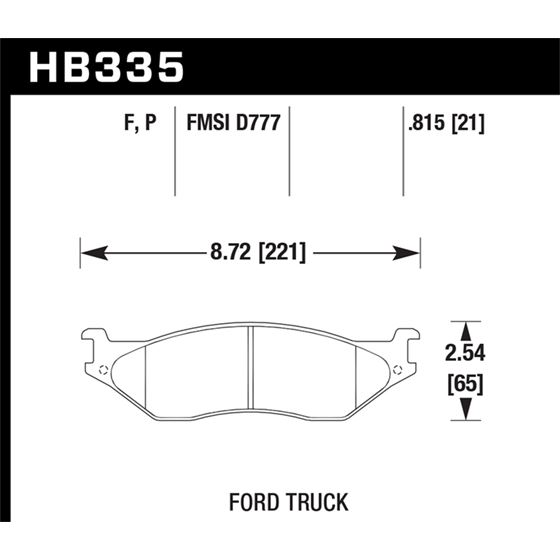 Hawk Performance Super Duty Brake Pads (HB335P.815