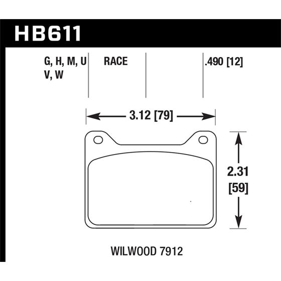 Hawk Performance DTC-70 Disc Brake Pad (HB611U.490