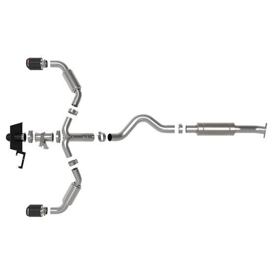 aFe Gemini XV 3in to 2-1/2in CatBack Exhaust w/-3