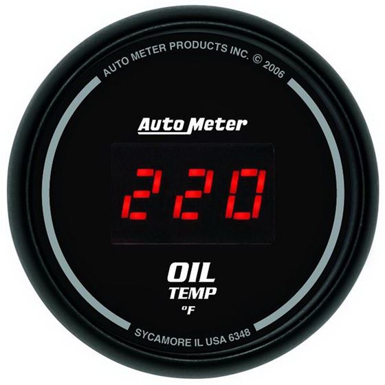 AutoMeter Black 0-400F Digital Oil Temp Gauge(6348