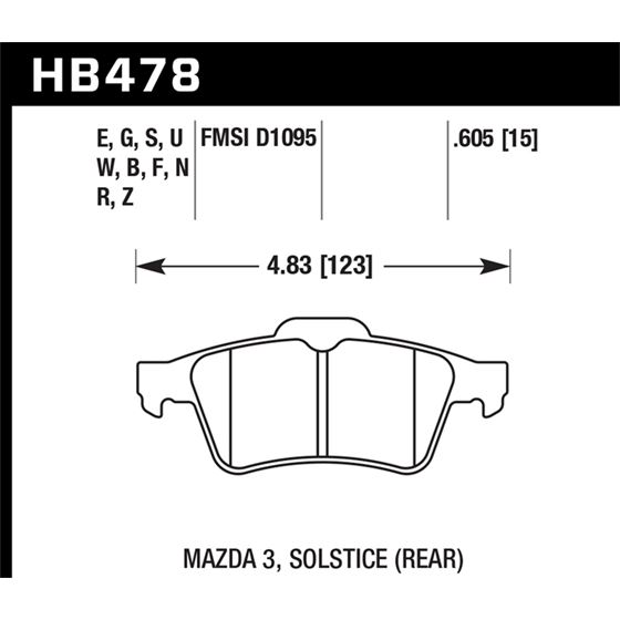 Hawk Performance Blue 9012 Brake Pads (HB478E.605)