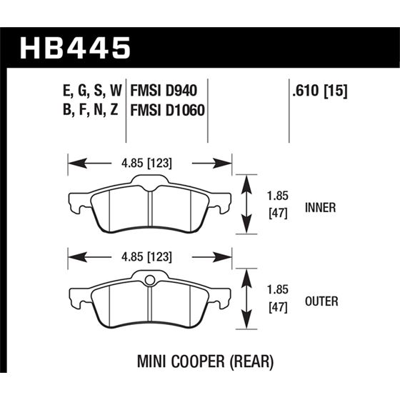 Hawk Performance HT-10 Brake Pads (HB445S.610)