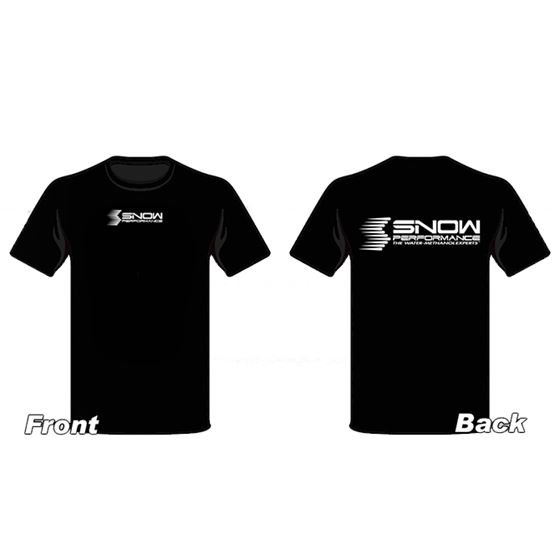 Snow Performance T-shirt Black w/White Logo - 4X (