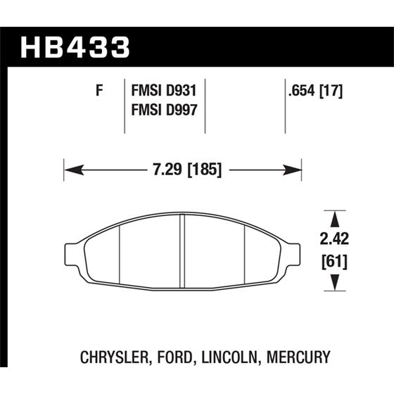 Hawk Performance HPS 5.0 Brake Pads (HB433B.654)