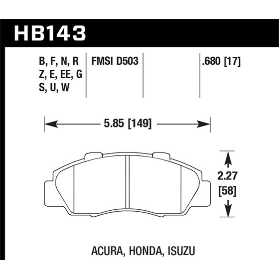 Hawk Performance HP Plus Brake Pads (HB143N.680)