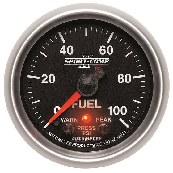 AutoMeter Sport-Comp II 52mm 0-100 PSI Fuel Pressu