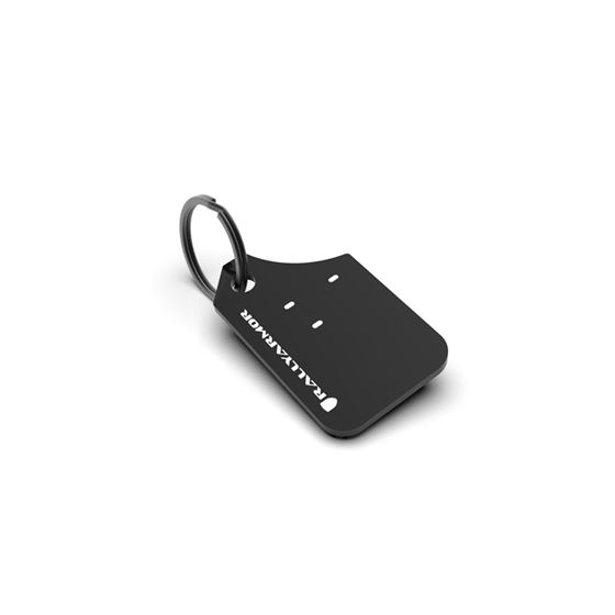 Rally Armor Mini UR Mud Flap Keychain Black w/ Whi